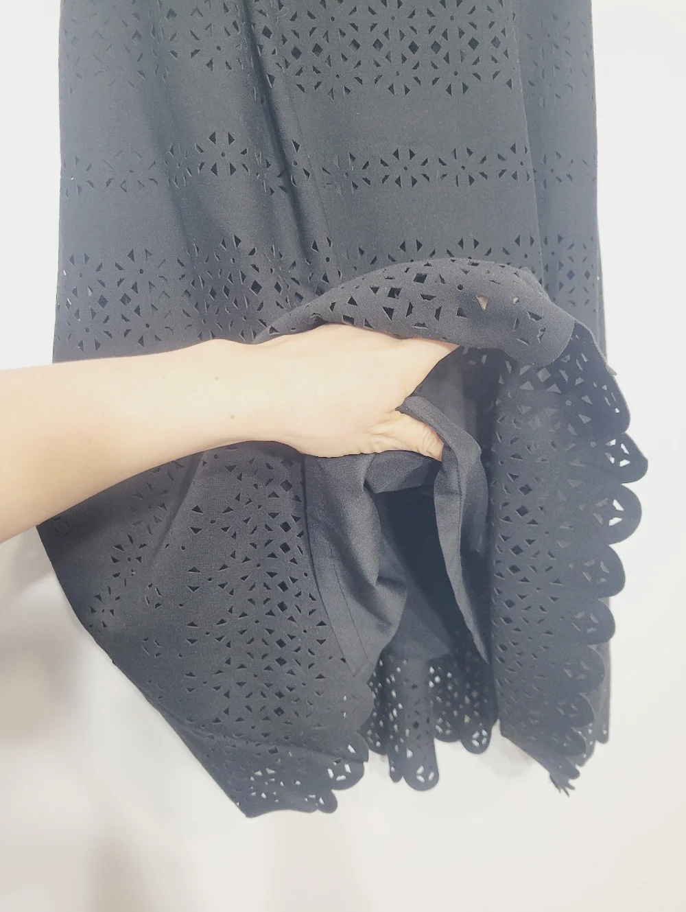 Banana Republic Petite NEW Black Off the Shoudlers Geometric Cut Out Pattern 2P - Picture 6 of 16